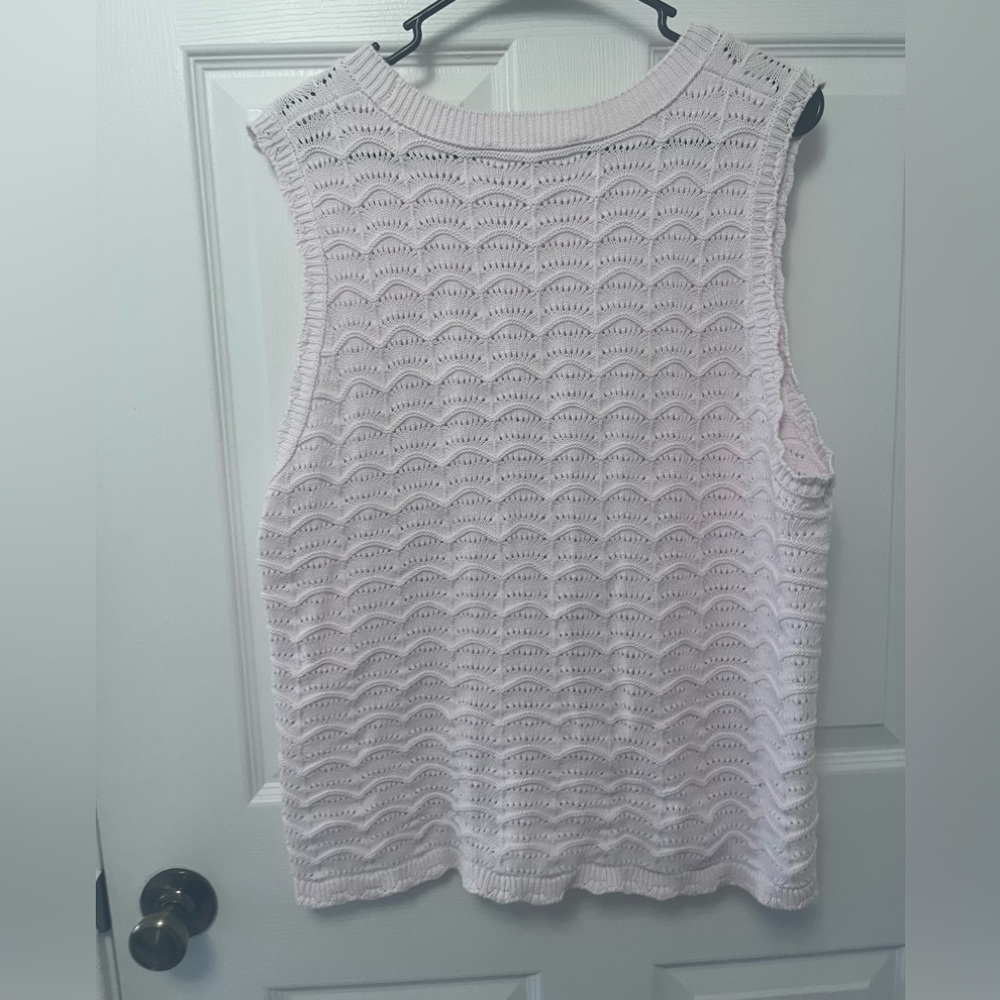 LOFT Scalloped Pointelle Sweater Tank Top NWOT - Picture 10 of 10